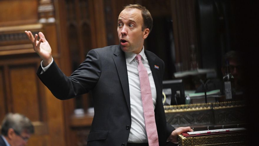 El ministro británico de Sanidad, Matt Hancock, en un debate en la Cámara de los Comunes el pasado martes. EFE/EPA/JESSICA TAYLOR / UK PARLIAMENT HANDOUT