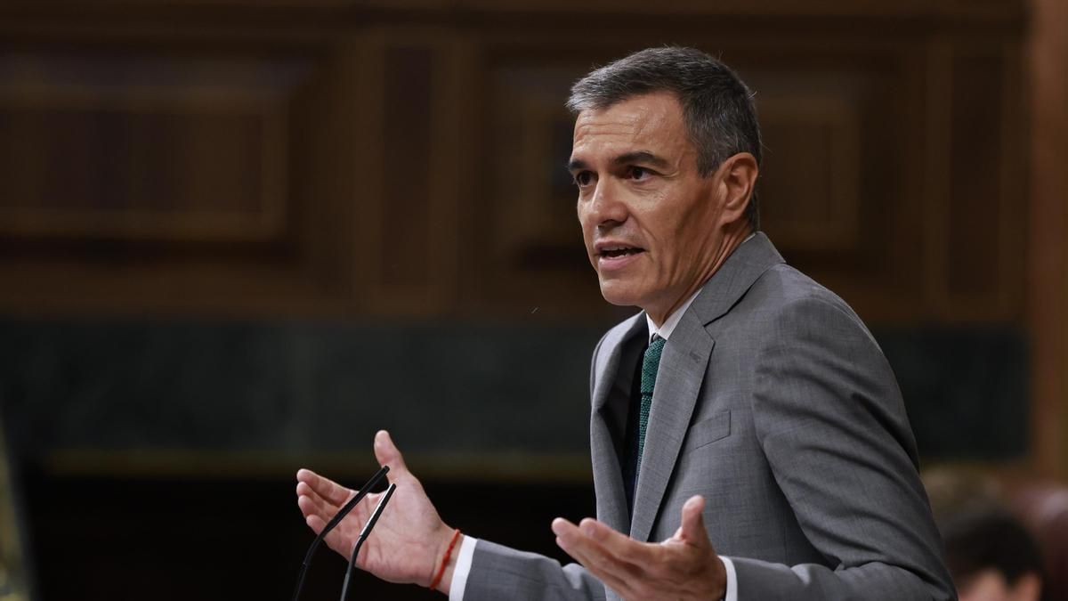 El presidente del Gobierno, Pedro Sánchez, este jueves en el Congreso de los Diputados.