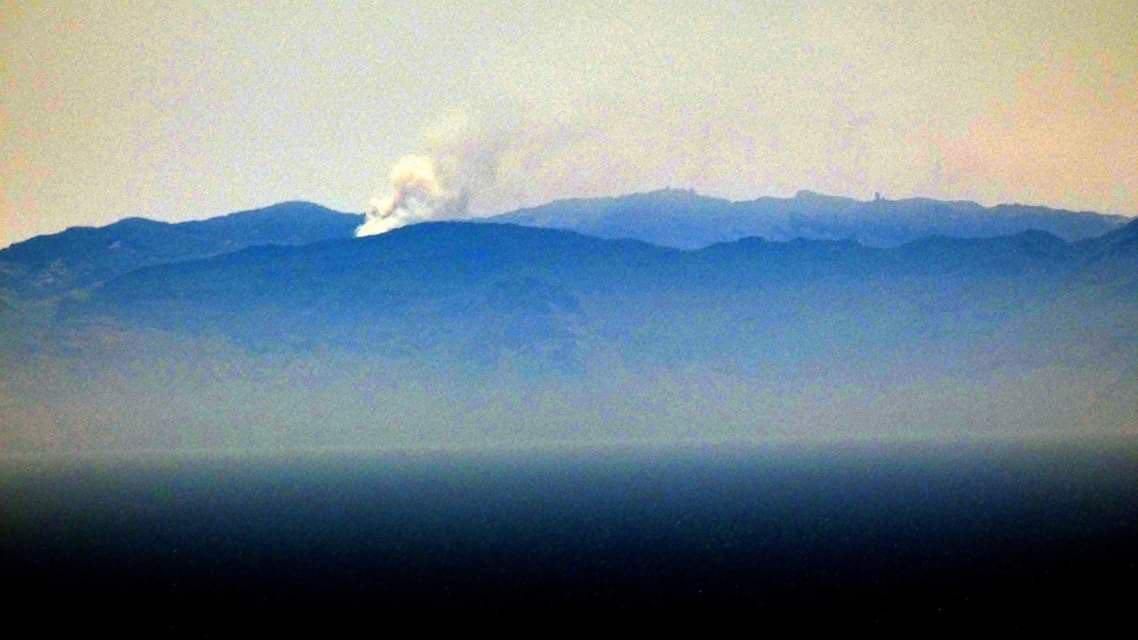 El incendio de Gran Canaria visto desde Tenerife.