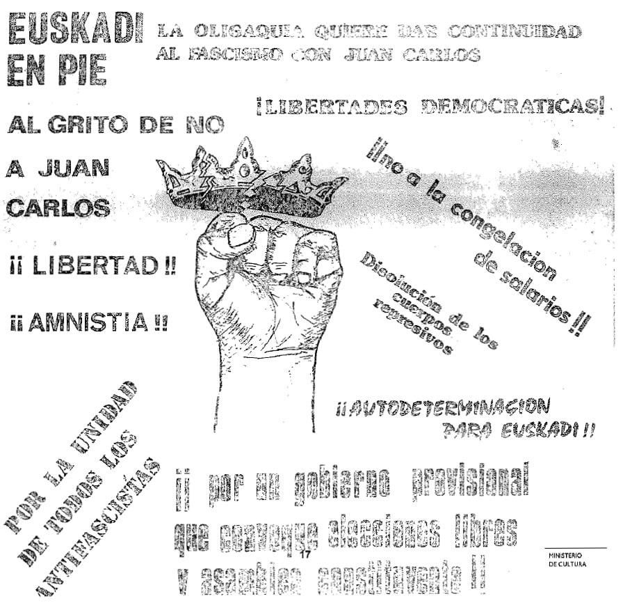 "Euskadi en pie al grito de no a Juan Carlos"