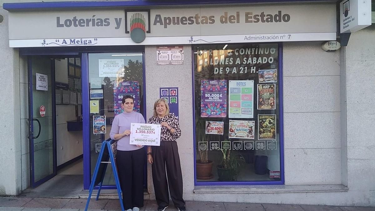 La Administración de Lotería número 7 de Ponferrada, A meiga, despachó un boleto agraciado con el primer premio del sorteo de la Bonoloto.