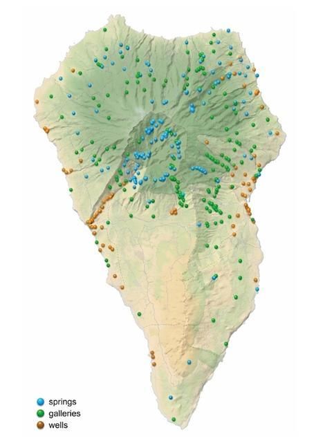 Origen del agua subterránea en La Palma.