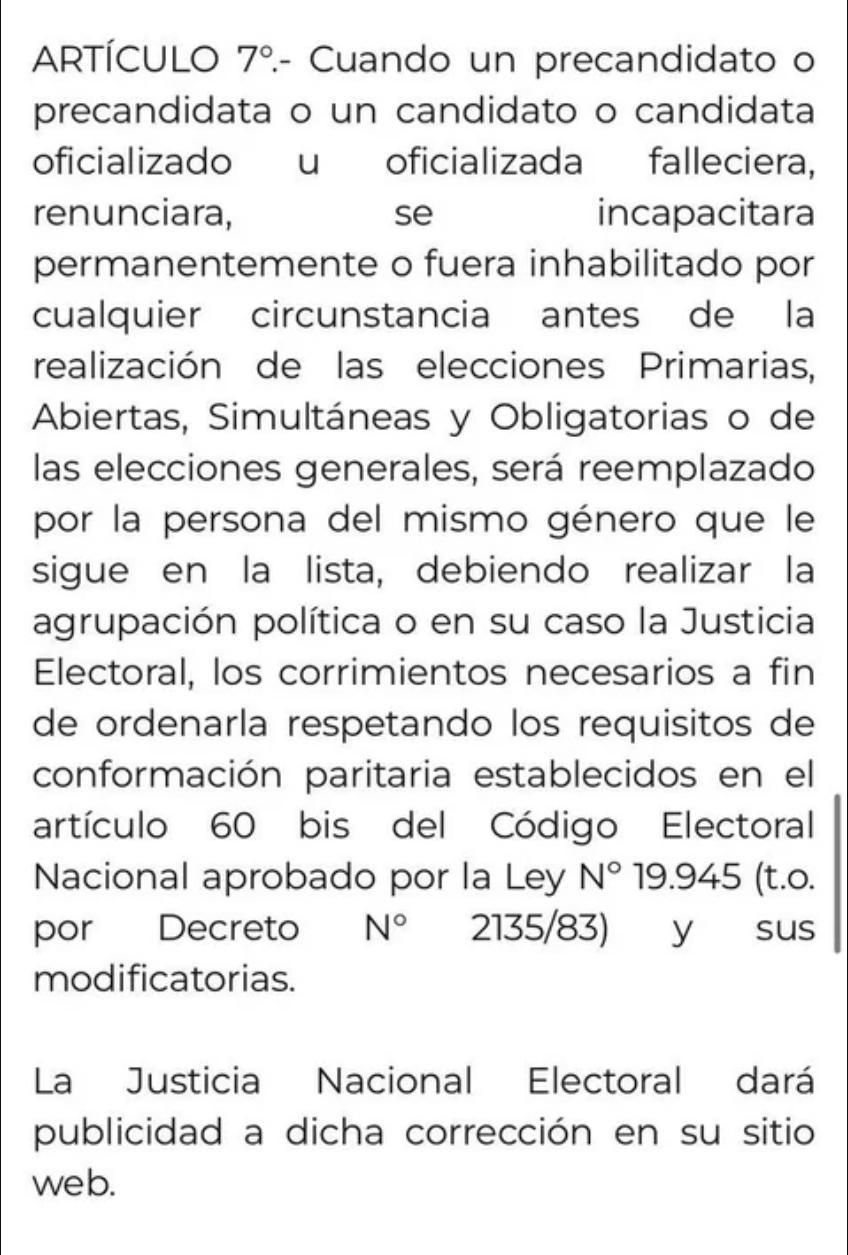 Artículo de la Ley Electoral