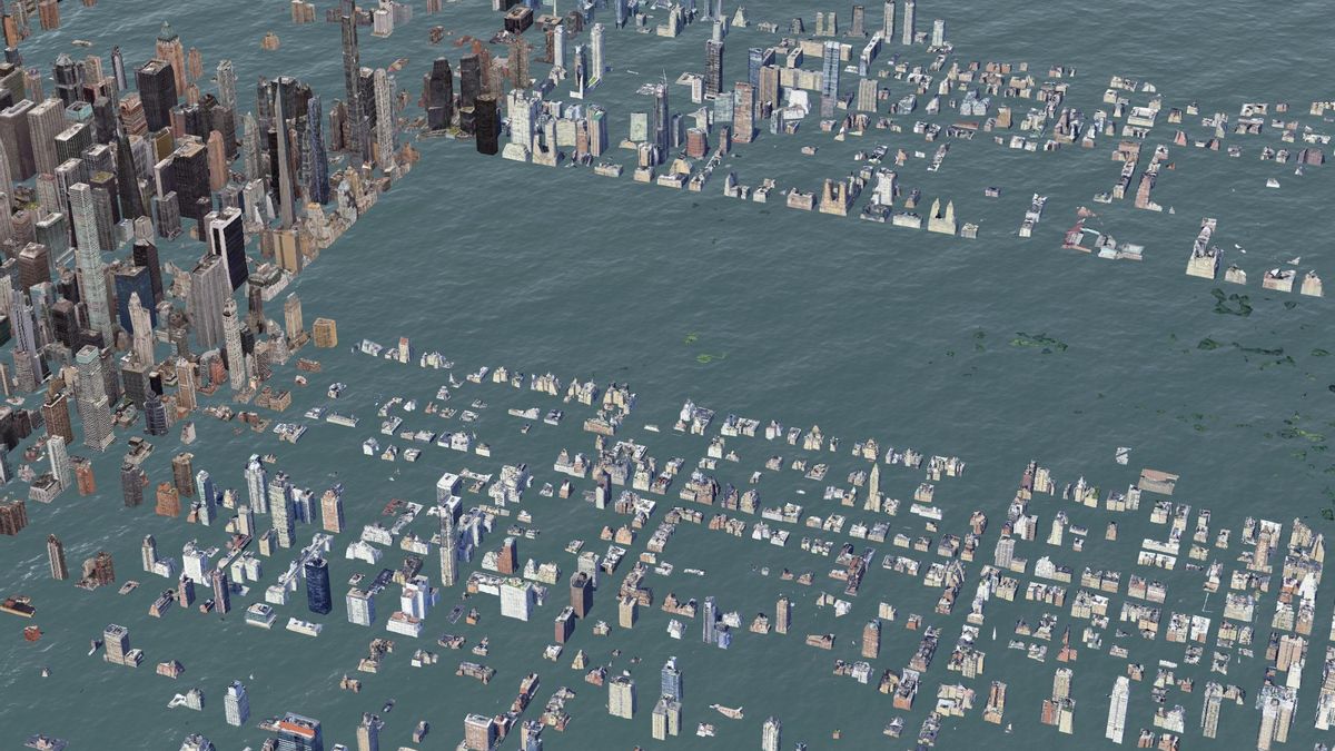 Así quedaría el Central Park con una subida importante del nivel del mar