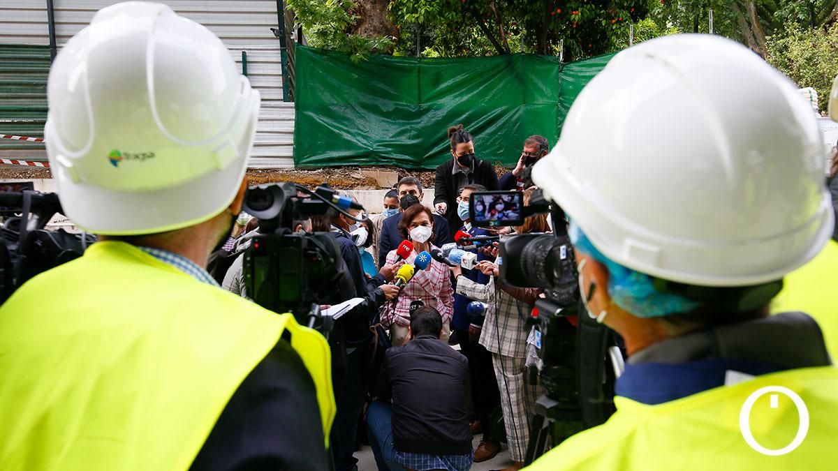 La vicepresidenta del Gobierno Carmen Calvo visita las obras de la Biblioteca del Estado