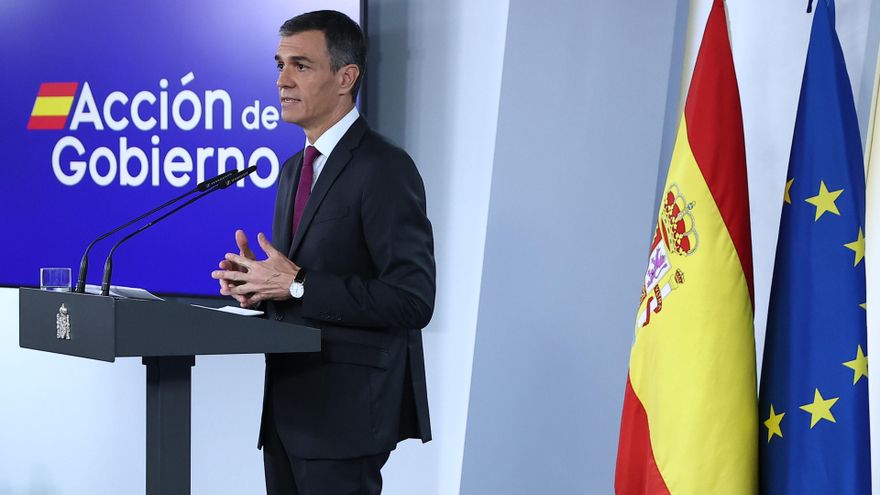Archivo - El presidente del Gobierno, Pedro Sánchez, durante una declaración institucional, en el Palacio de la Moncloa, a 22 de junio de 2025