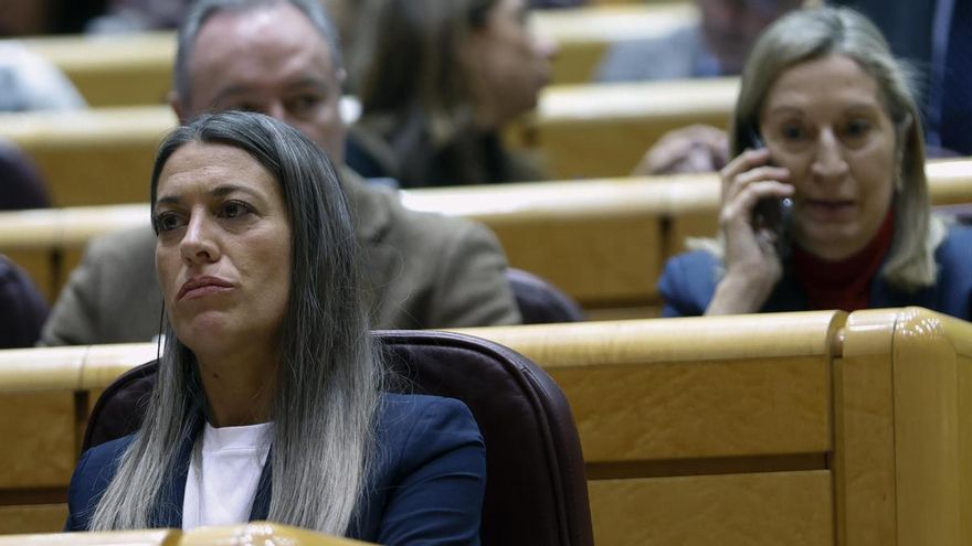 La diputada de Junts per Catalunya Miriam Nogueras durante un pleno del Congreso celebrado excepcionalmente en el Senado