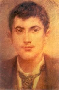 Retrato de Galdós hacia 1856 pastel sobre papel de Nicolás Massieu y Falcón.