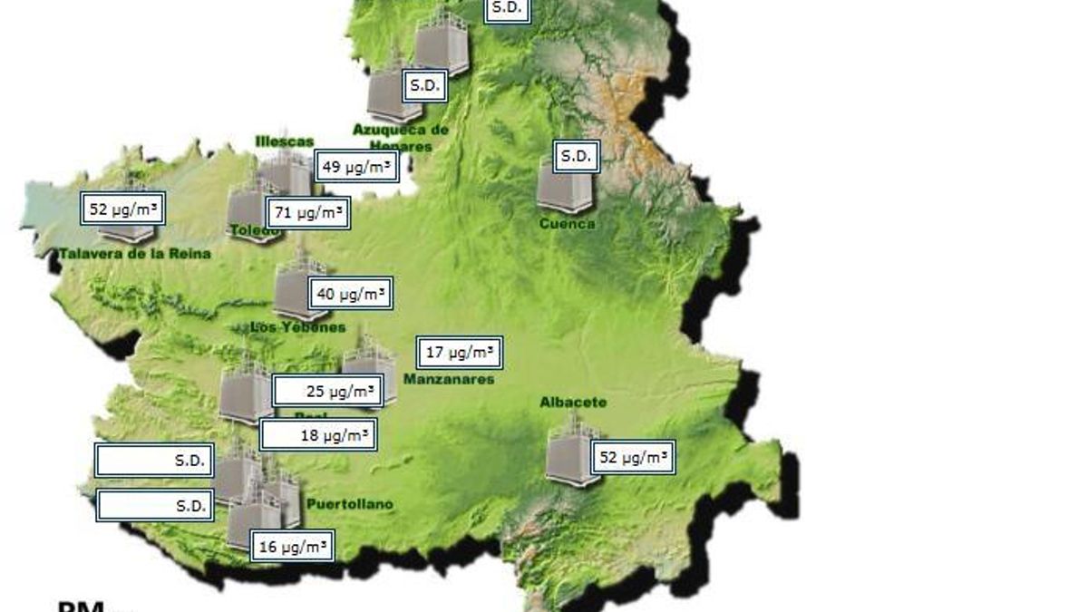 El sistema de avisos alerta de mala calidad del aire en Toledo, Cuenca y Puertollano este jueves