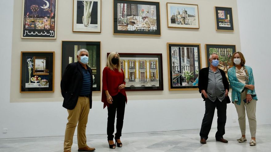 Momento de la inauguración de la exposición de Nazario en Sevilla