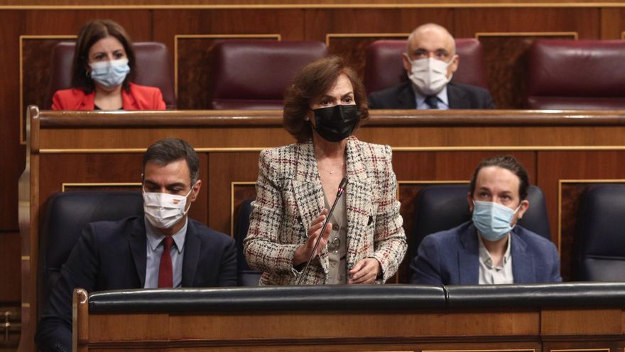La vicepresidenta primera del Gobierno, Carmen Calvo
