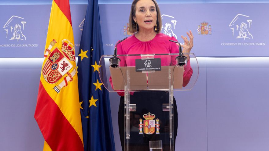 La secretaria general del Partido Popular, Cuca Gamarra, durante una rueda de prensa, en el Congreso de los Diputados, a 7 de noviembre de 2023, en Madrid (España). Gamarra ha comparecido después de que el Partido Popular emitiera un comunicado tras los l
