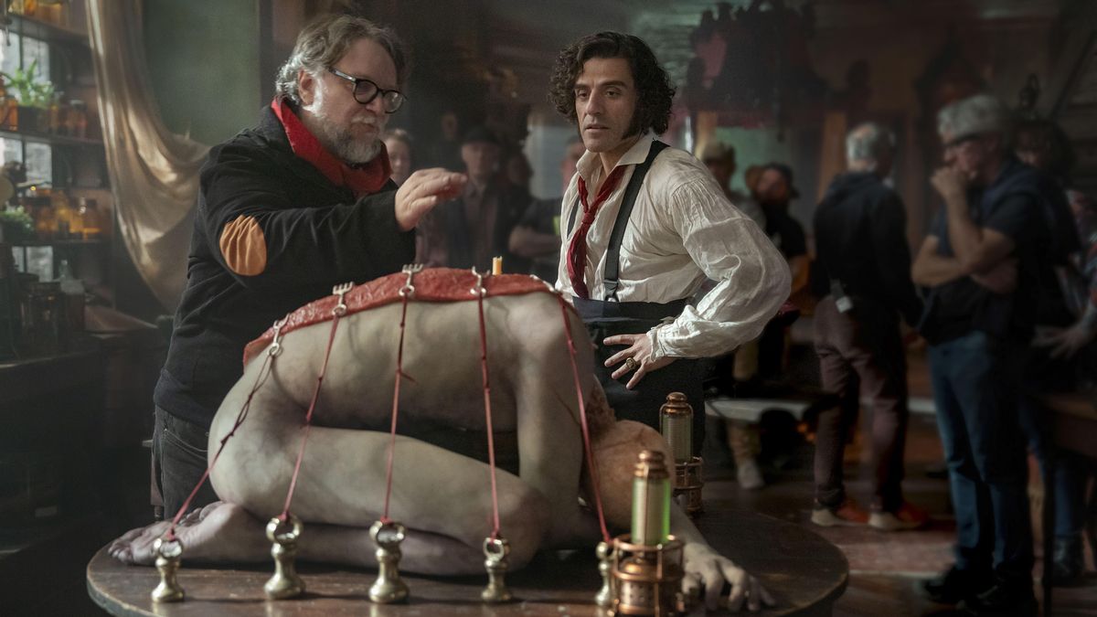 Fotograma del rodaje de 'Frankenstein' de Guillermo del Toro.