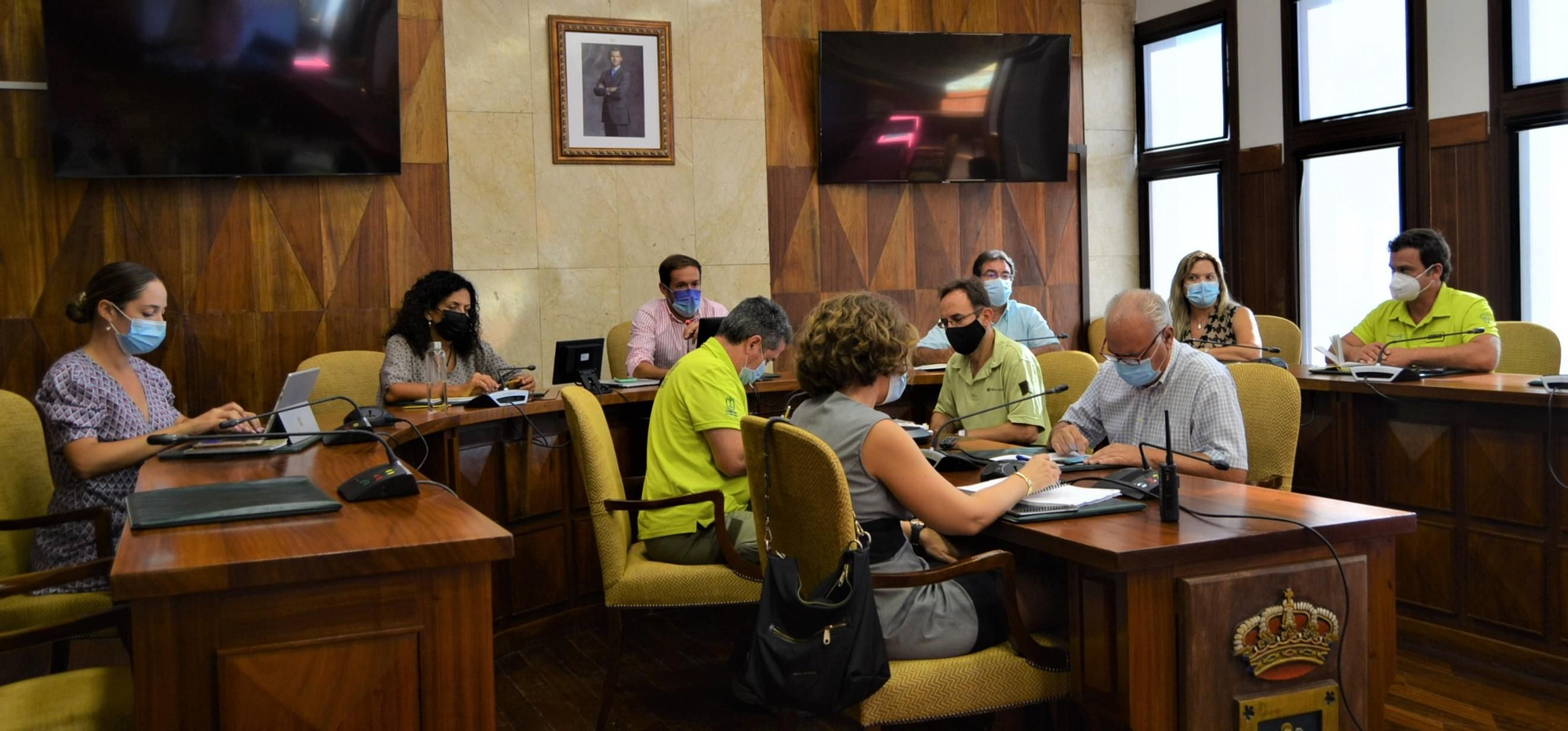 Imagen de la reunión celebrada este miércoles en el Cabildo.