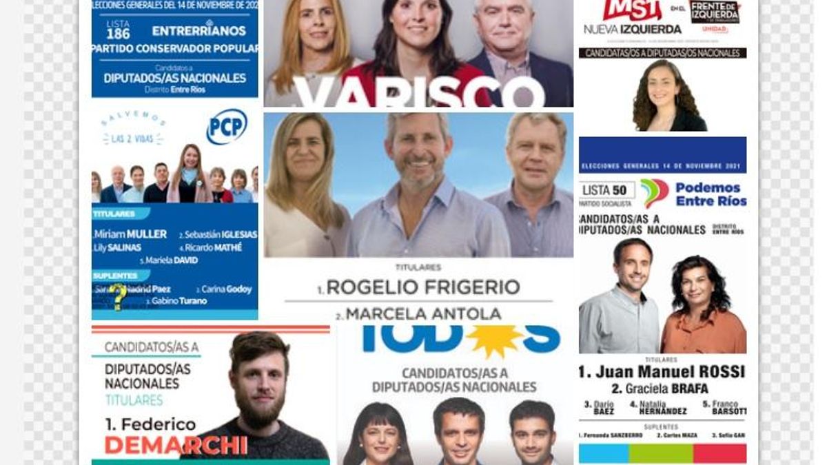 Las boletas para las elecciones del 14 de noviembre en Entre Ríos