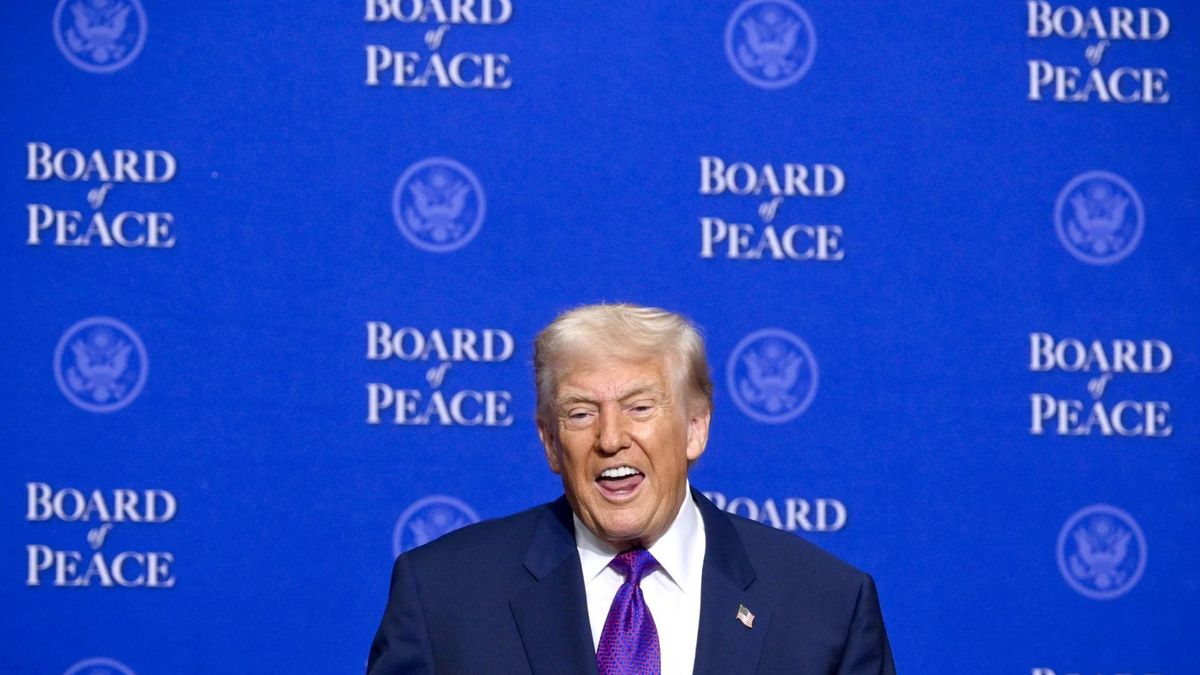 Donald Trump durante la reunión inaugural de la Junta de Paz en Washington, el 19 de febrero de 2026.