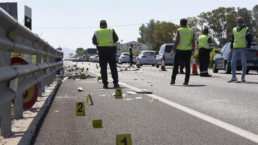 Imagen de un accidente de tráfico en Valencia.