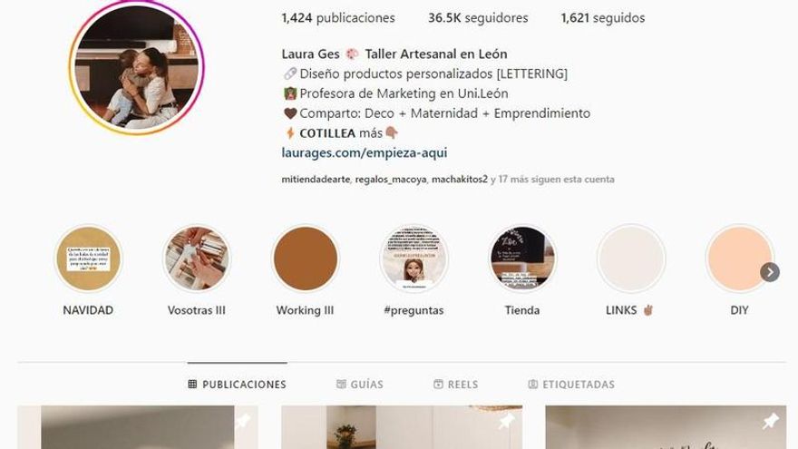 Cuenta de LauraGes en Instagram