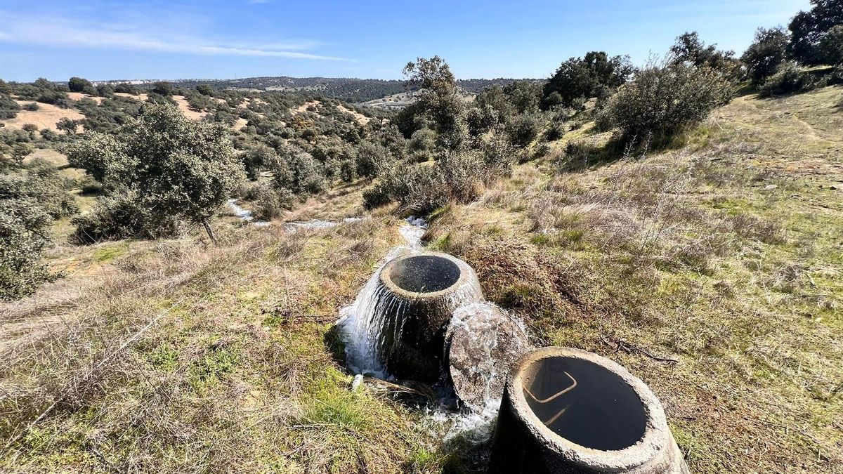 Depósitos de agua potable en Toledo saliendo por el desborde en el lugar