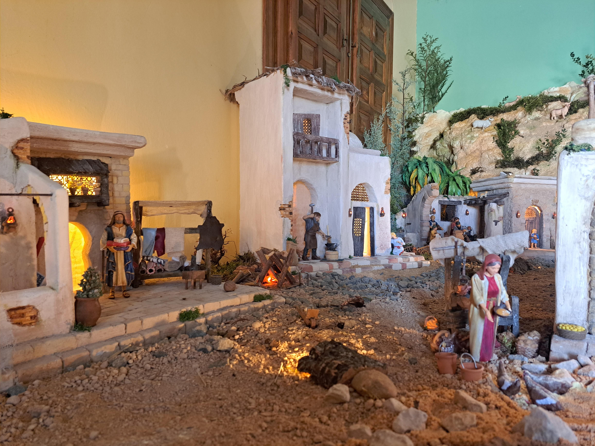 Parte del Belén elaborado por la Asociación Amigos de la Navidad de Valdeolivas