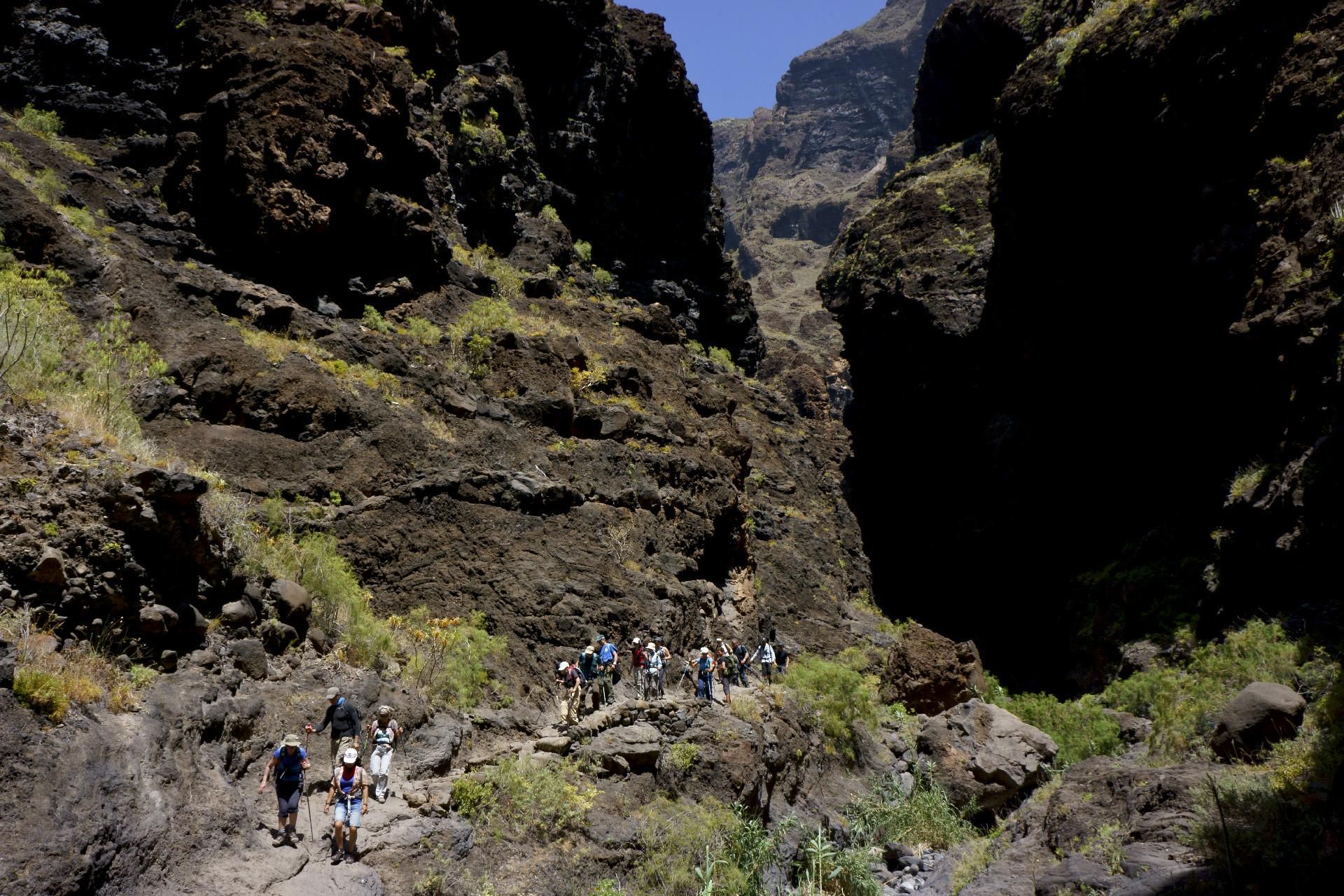 Paredes verticales en el camino hacia la Playa de Masca.