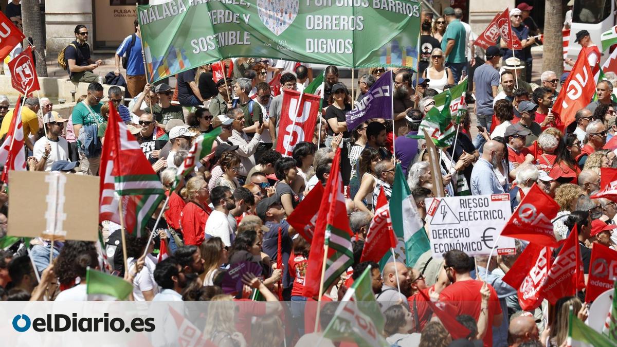 Miles de personas salen a la calle en el gran acto del 1 de Mayo:  Prioridad nacional: salario y vivienda 