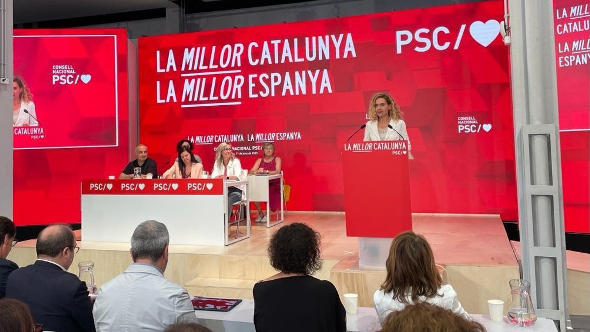 La presidenta del Congreso, Meritxell Batet, en el Consell Nacional del PSC
