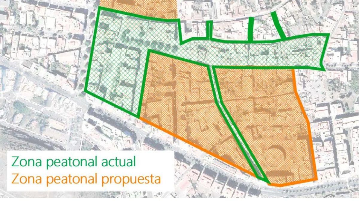Propuesta  de expansión de zona peatonal del casto de Los Llanos de Aridane.