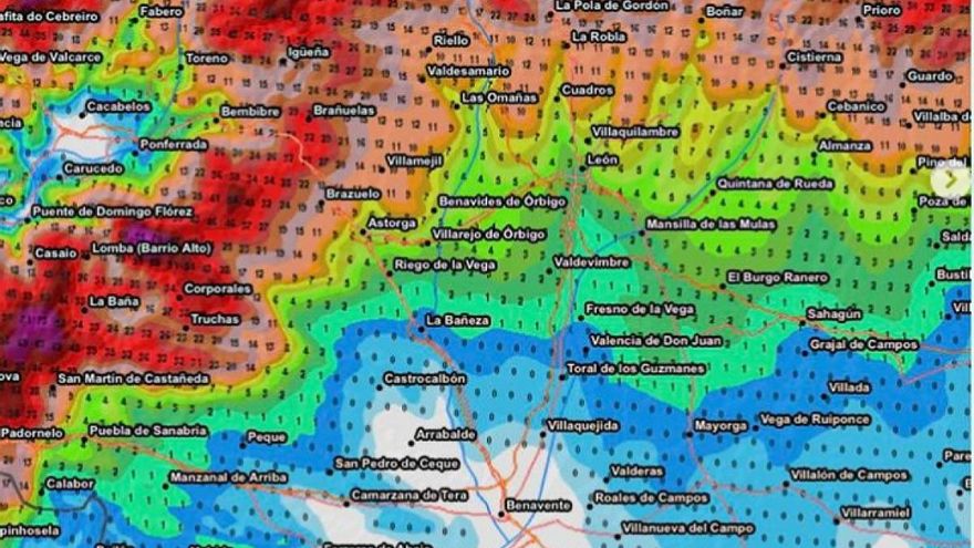 Toda la provincia de León está en alerta amarilla y naranja por nieve este martes