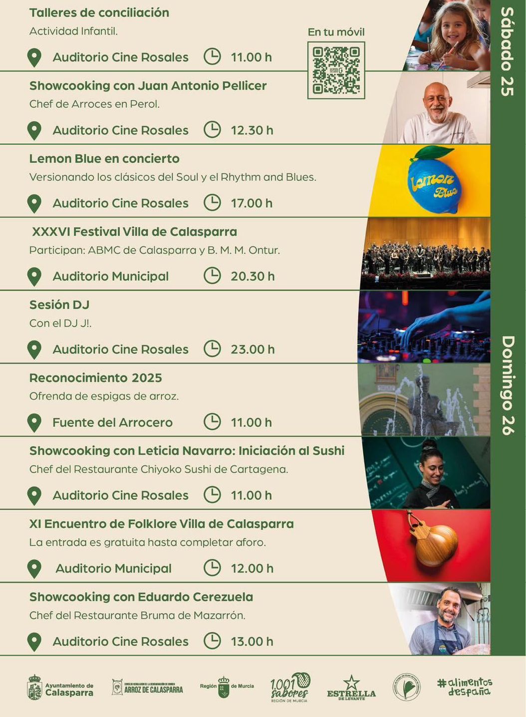 Programación del sábado 25 y domingo 26 en la feria Calarroz