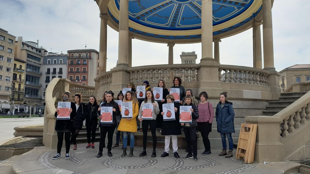 Representantes del movimiento feminista, tras la rueda de prensa