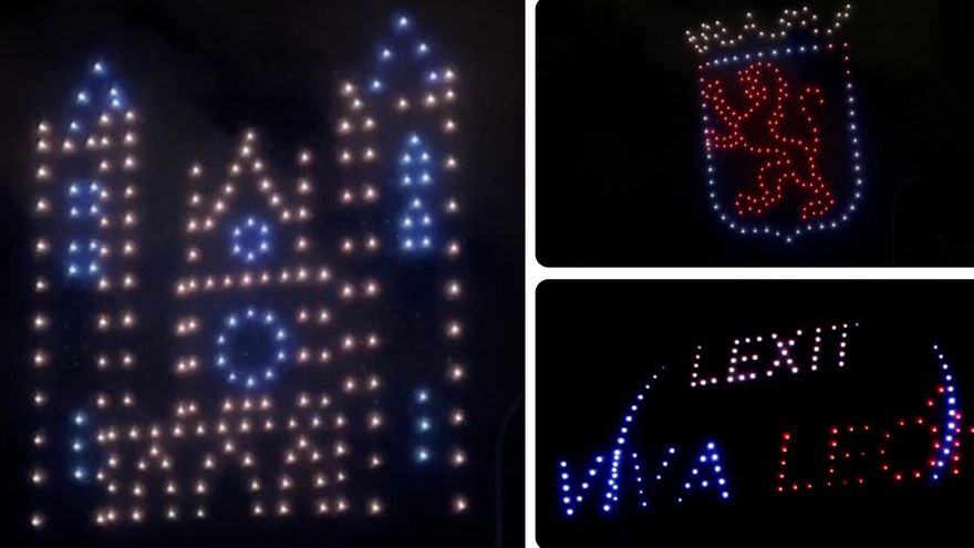 Las redes alaban el espectáculo de drones de San Froilán en León, que 'pidió' el #LExit