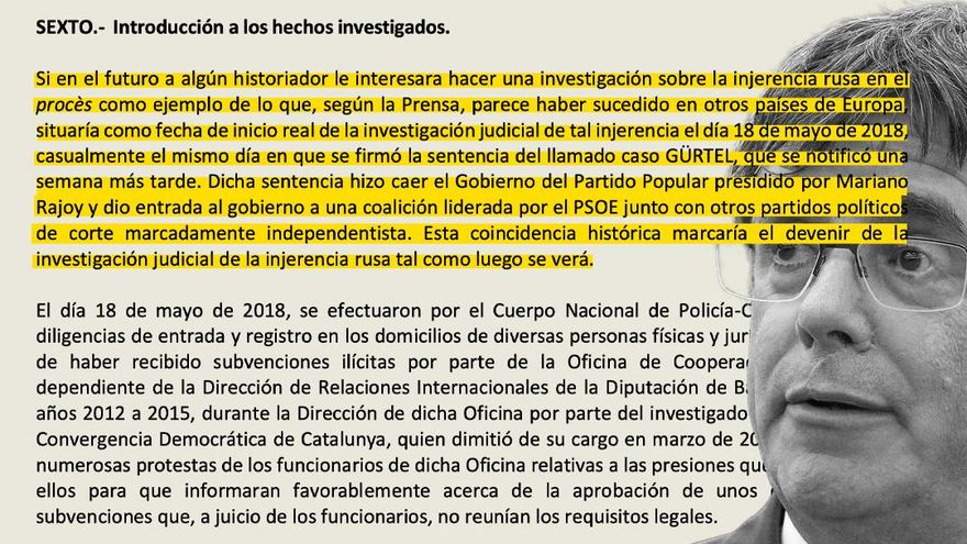 "La guerra en el siglo XXI", Rusia y la moción de censura a Rajoy: las tesis políticas del auto del juez Aguirre contra Puigdemont