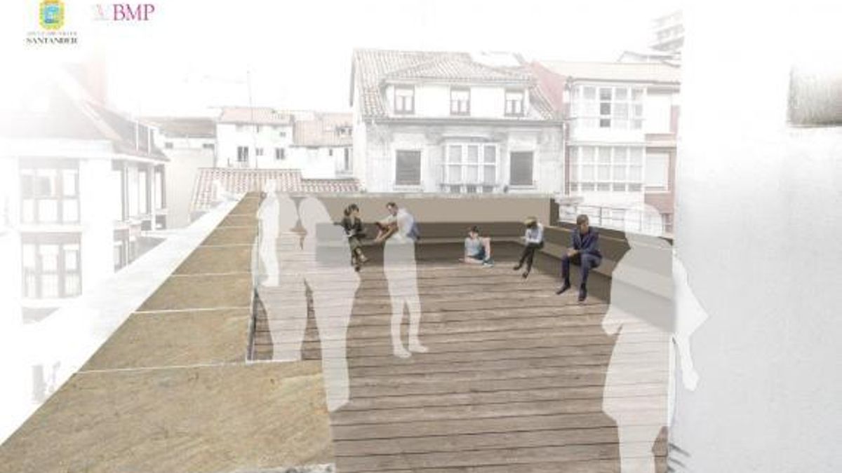 Infografía de la terraza en la azotea proyectada originalmente.