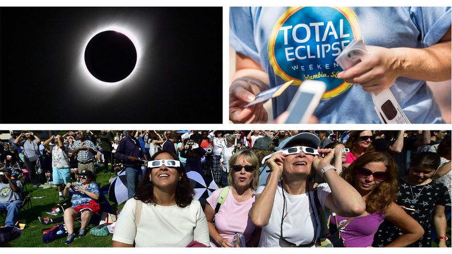 Un eclipse total de sol revoluciona a América del Norte y esperan una multitud para observarlo
