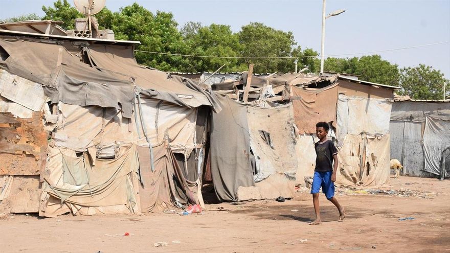 Un niño en uncampamento de desplazados de Yemen