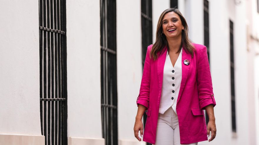 La vicesecretaria general del PSOE-A y portavoz del Grupo Socialista en el Parlamento andaluz, María Márquez, en una entrevista concedida a Europa Press.
