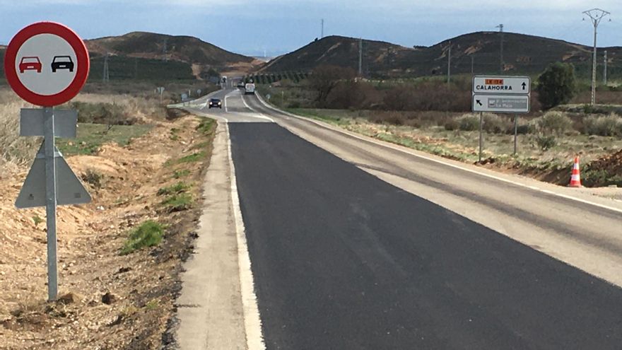 Continúan las obras de mejora de la LR-134 entre Calahorra y Arnedo