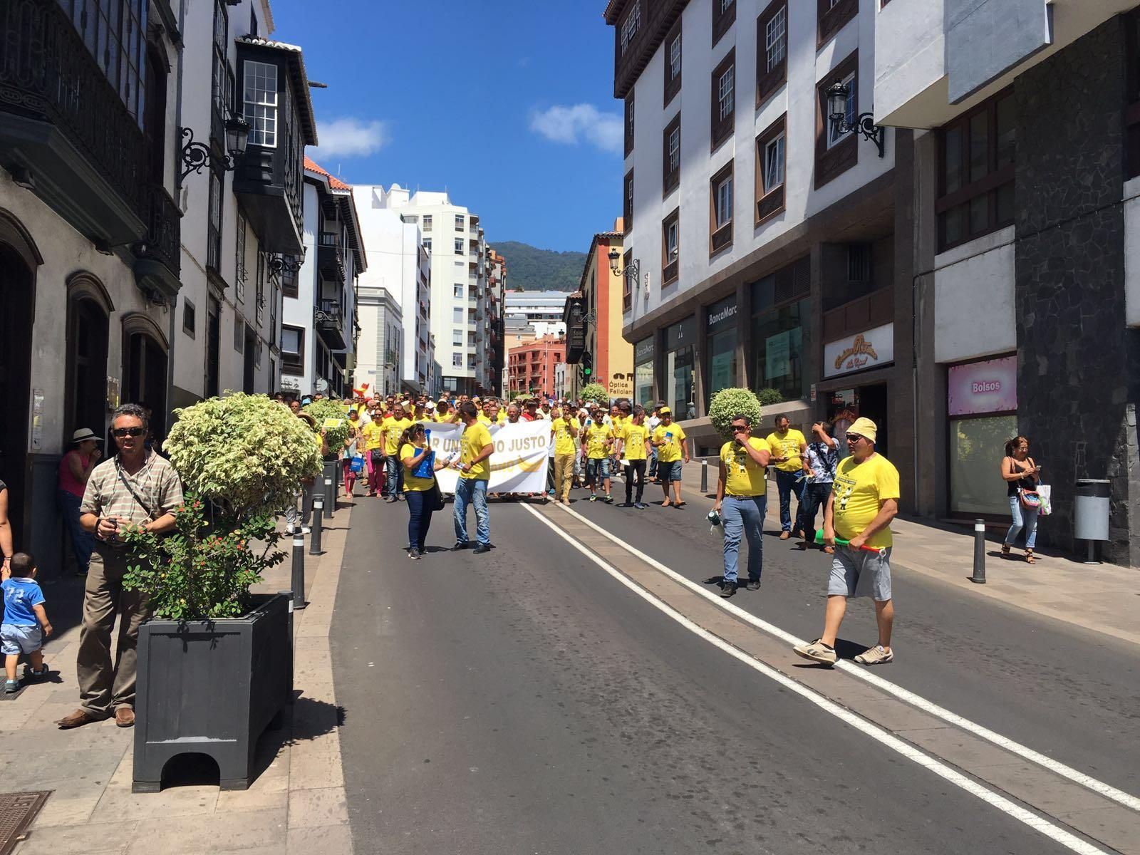 Imágenes de la manifestación de los agricultores del plátano de La Palma,