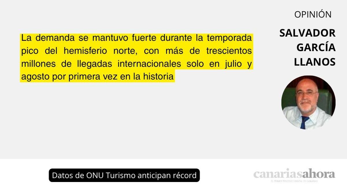 Datos de ONU Turismo anticipan récord