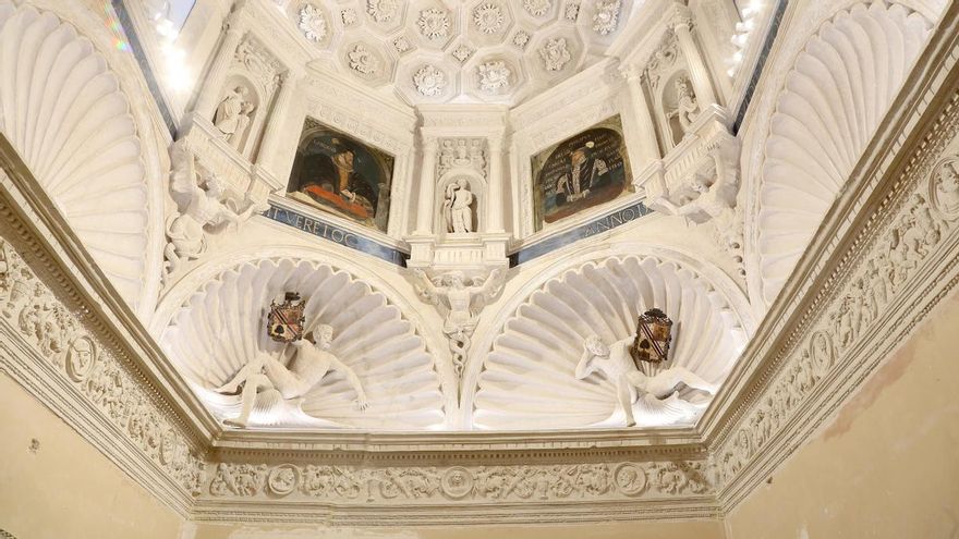 Salen a la luz dos frisos del siglo XVI durante los trabajos de restauración del Palacio Episcopal de Tarazona