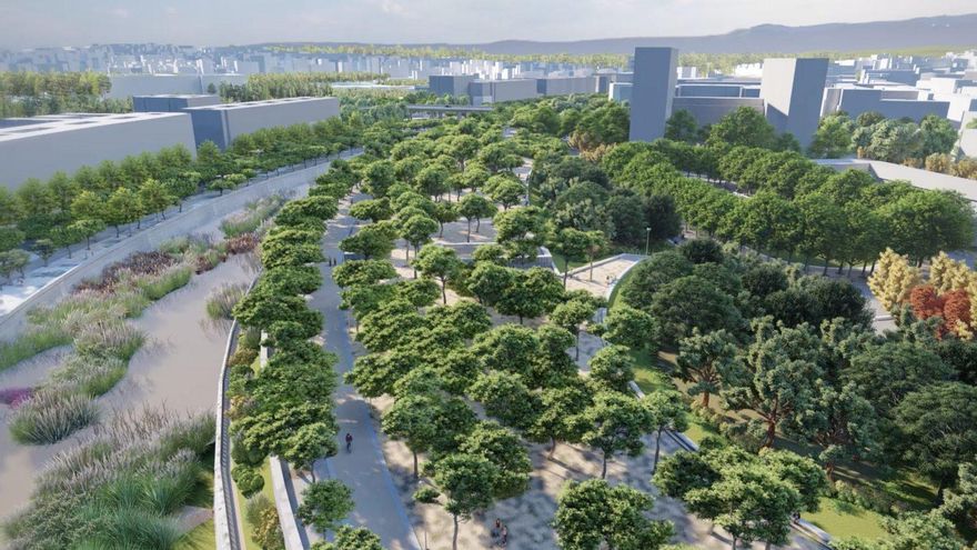 Vista oeste del parque proyectado