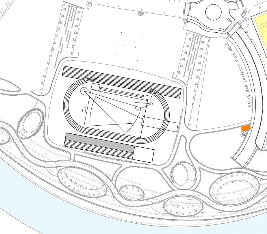 Ubicación de la pista de atletismo propuesta en Madrid Río