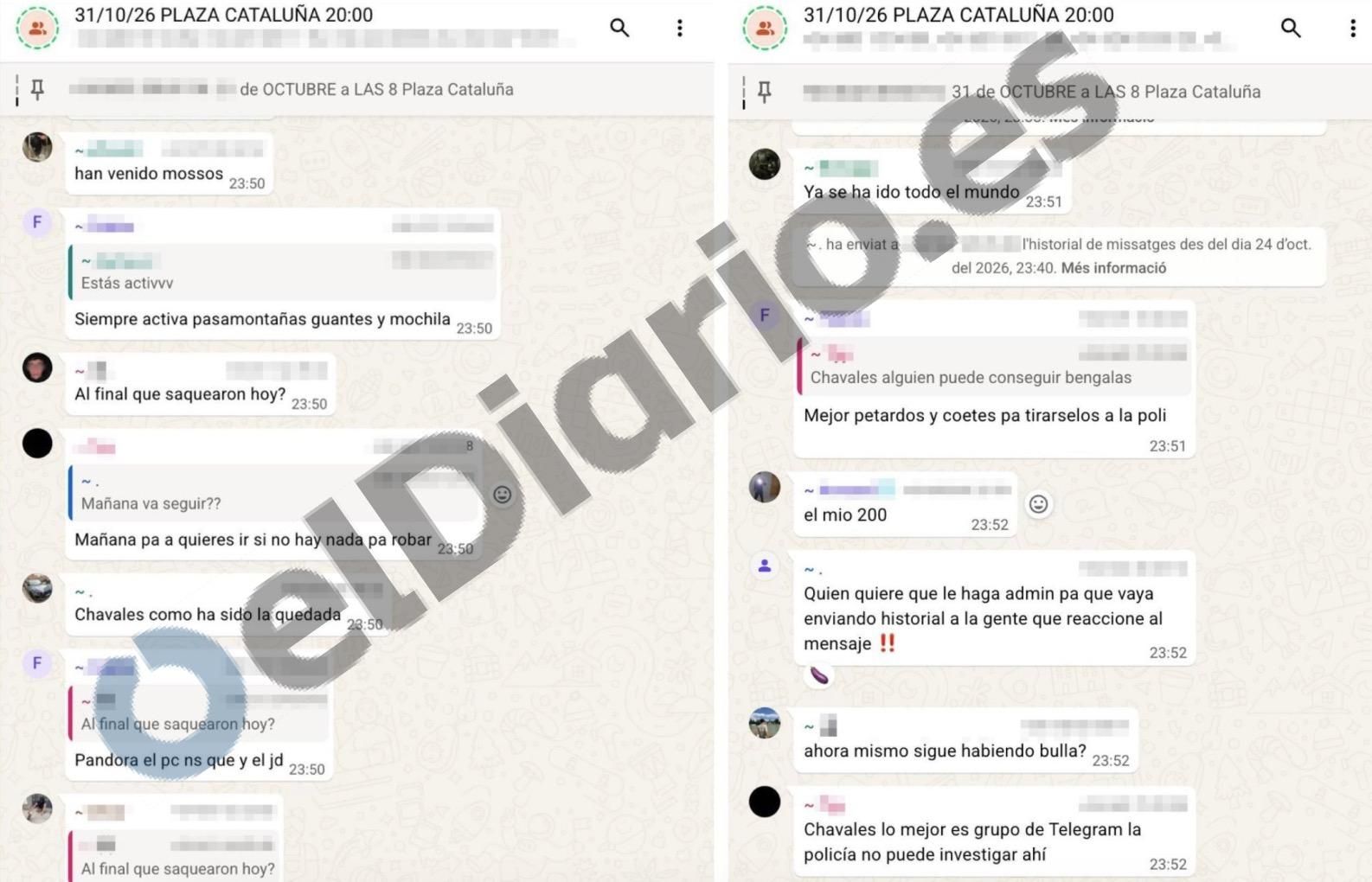 Detalle del grupo de WhatsApp