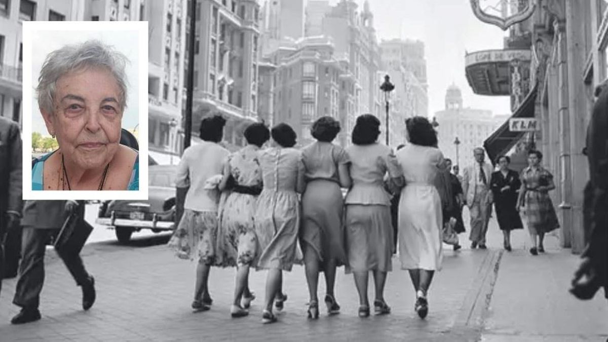 Adiós a Carmen Gracia, la mujer que desafiaba el tiempo paseando por Gran Vía en una foto mítica