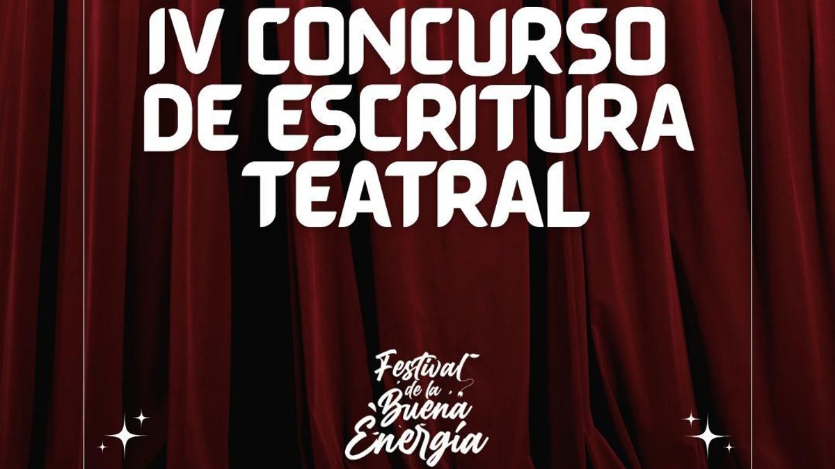 Imagen del cartel del IV Concurso de Escritura de Obras de Teatro del Club de la Buena Energía.