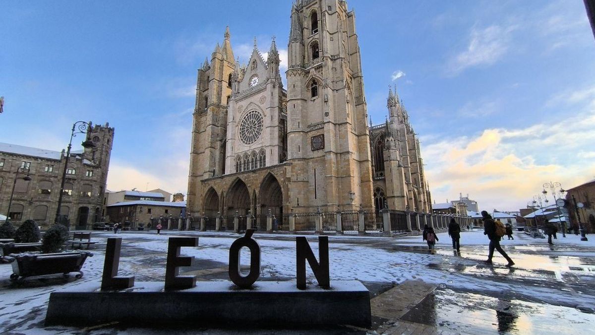 Nieve en León capital.