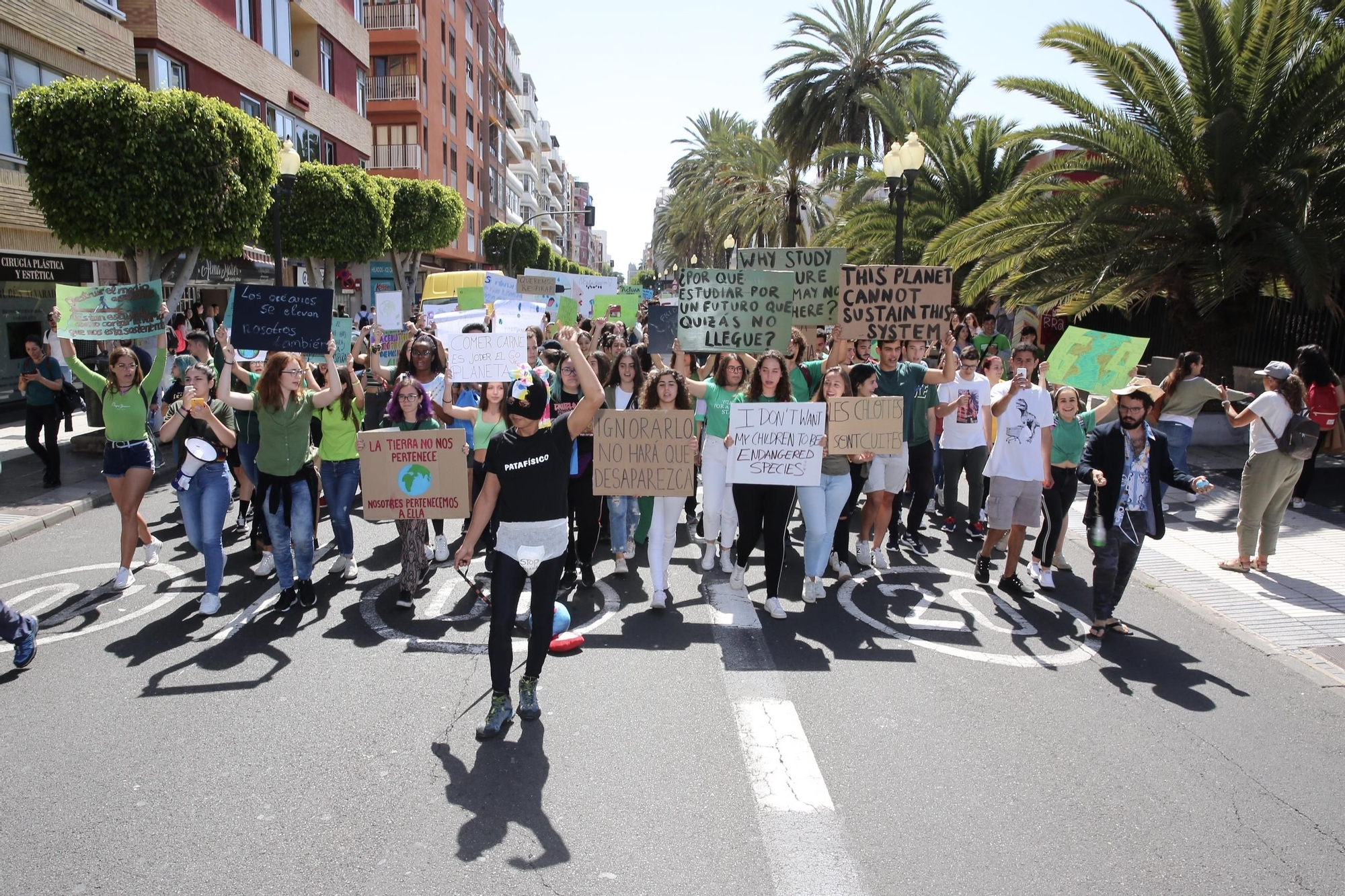 Manifestación por el clima en Las Palmas de Gran Canaria.