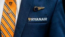 Imagen del logotipo y nombre de la aerolínea irlandesa Ryanair.