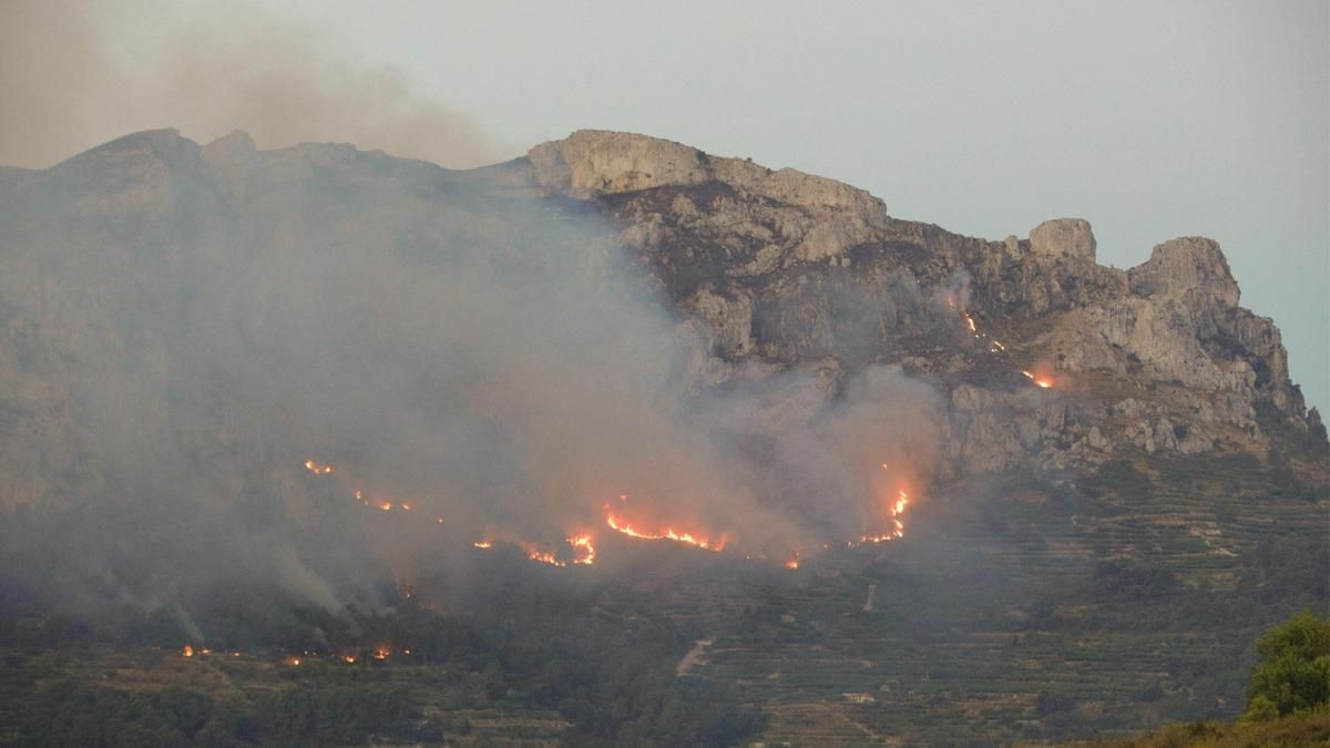 El incendio forestal de Vall d'Ebo (Alicante).